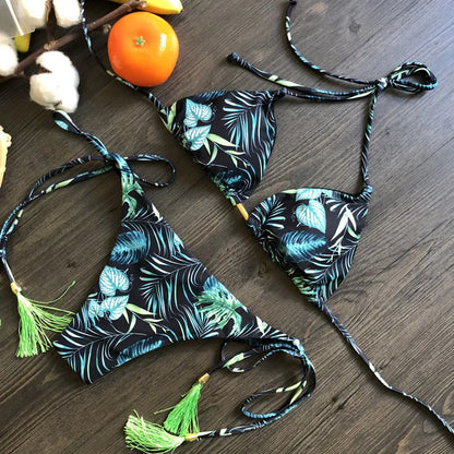 Women's Printed Bikini Beach Holiday Trio