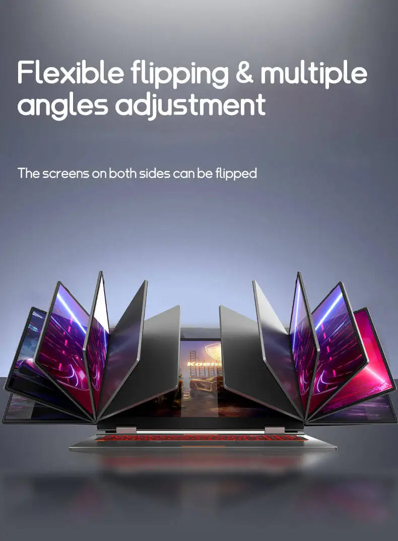 CRELANDER MAX16 New Laptop Triple Screen Intel Core i7 CPU 16 inch +dual 10.5 inch Face Recognition RJ45 M2 SSD Notebook Laptop