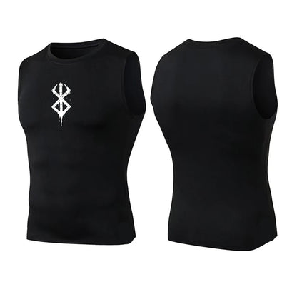 Compression Sleeveless Shirt Men Gym Fitness Basketball Sport Vest Manga Tight Tank Mesh Quick Drying Top Breathable Summer Male