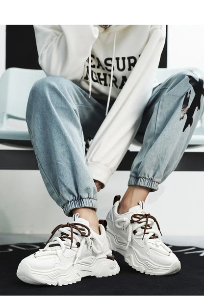 Sneakers for Mens White Platform Sneakers Fashion Versatile Board Shoes Men's Simple Niche Comfort Sports Shoes Tenis Masculino