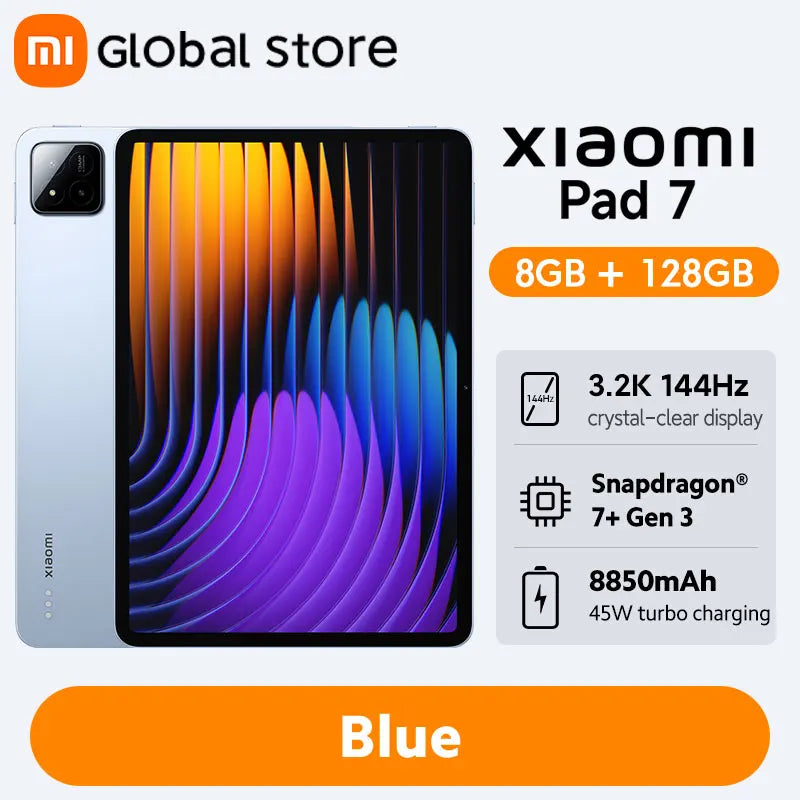 Global Version Xiaomi Pad 7 Tablet 11.2" 3.2K Display Snapdragon 7+ Gen 3 Octa-core CPU 8850mAh 13MP Camera 144Hz 45W Charging