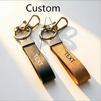 Custom Leather Father Day Dad Gifts Key Ring Camping Hiking Company Package Day BackpackWholesale Chain Bag Car Trinkets Bulk