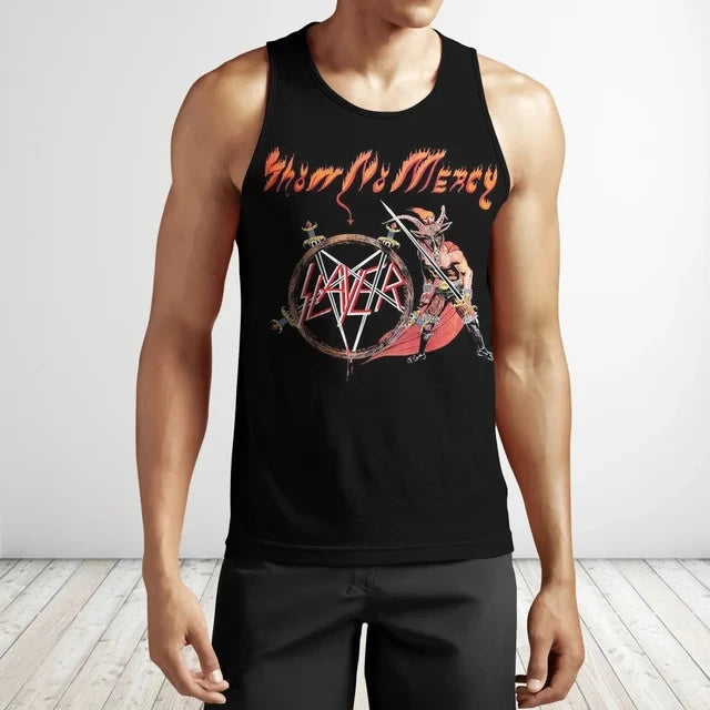 Slayer Rock Band 3D Print Tank Tops Men's Women Streetwear Hip Hop Oversized Fitness Gym Vest Sport Sleeveless Tops Men Clothing