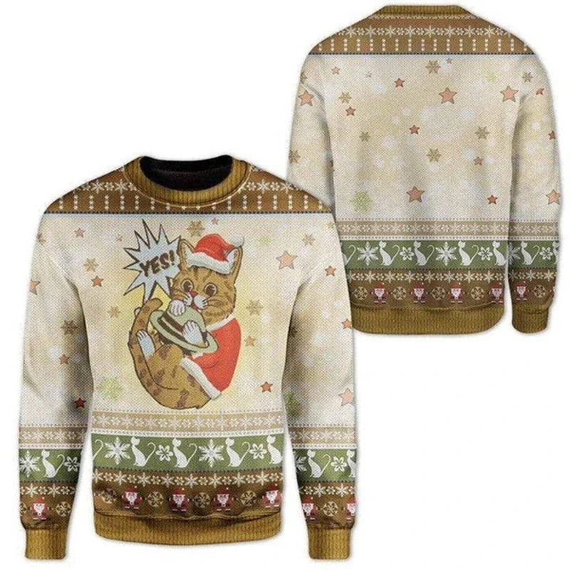 Ugly Christmas Sweater Women Men 3d Print Autumn Winter Pullover Cartoon Pattern Men Clothing New Casual Daily Wear Sweatshirts