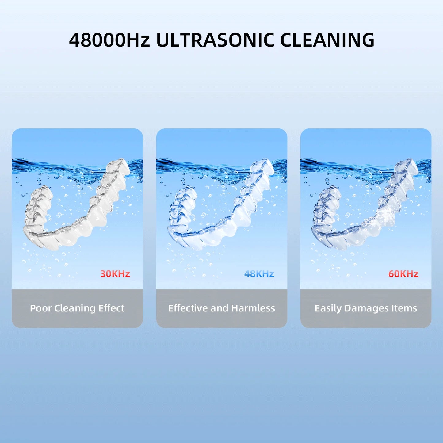 KUNPHY Dental Pod Ultrasonic Retainer Cleaner Machine 200ML with UV 3 Modes for Aligner Nightguard Mouth Guard Oral Dental Care