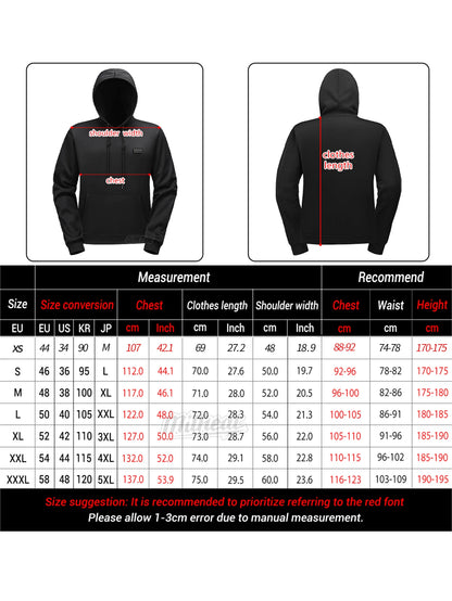 Smart Heating Jacket, 29 Heating Zones,4-Switches,3 Temperature Options, For Winter Indoor and Outdoor Activities
