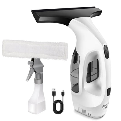 Cordless Window Vac, Rechargeable Window Vacuum Cleaner with Squeegee Head, 150ml Water Tank, Lightweight, 30 Minutes Use On One