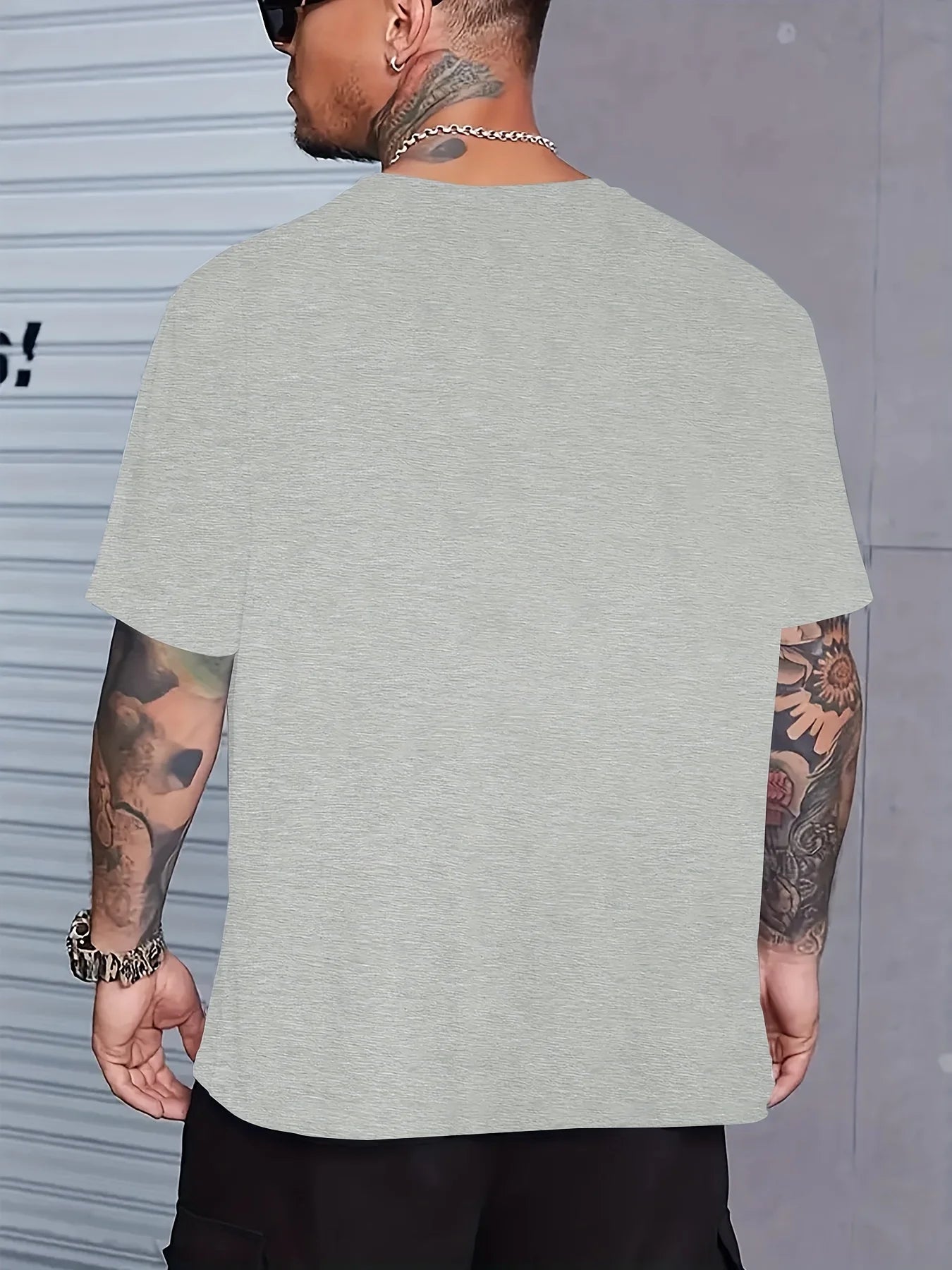 2024 New Men's T-shirt Checked Printed Oversized Loose Men's Top Holiday Casual Clothing Running Short-sleeved T-shirts