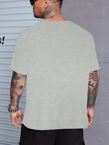 2024 New Men's T-shirt Checked Printed Oversized Loose Men's Top Holiday Casual Clothing Running Short-sleeved T-shirts