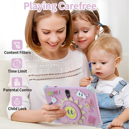 2025 New 7 Inch Cartoon Pattern Kids' tablet Quad Core 4GB+64GB ROM Android 13 Learning Education Games Tablets Children's Gifts