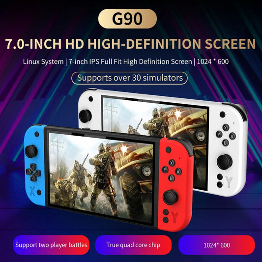 G90 Handheld Retro Console – 7" Screen, 64GB, 4000mAh