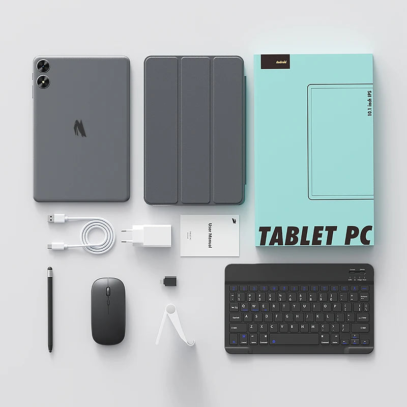 SVITOO Android 16 Tablet 2025 10.1 Inch Unisoc T7250 20GB RAM 128GB ROM 6 Hours Battery WiFi 5 GPS With Keyboard Mouse Case
