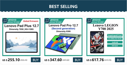 New Lenovo Xiaoxin Pad Pro 12.7 2025 Tablet Dimensity 8300 2.9k Resolution 144Hz Refresh Rate WIFI 10200mAh WIFI