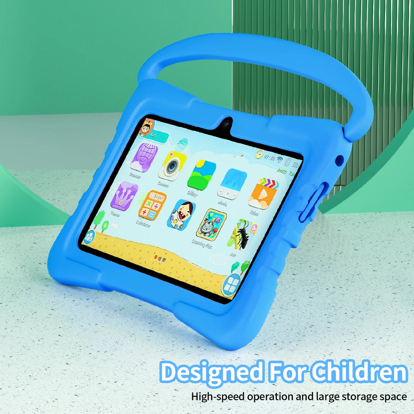 7.0 Inch Kids Tablet Android 12 Quad Core 4GB+64GB WiFi Bluetooth Educational Software Tablets Children's Gifts