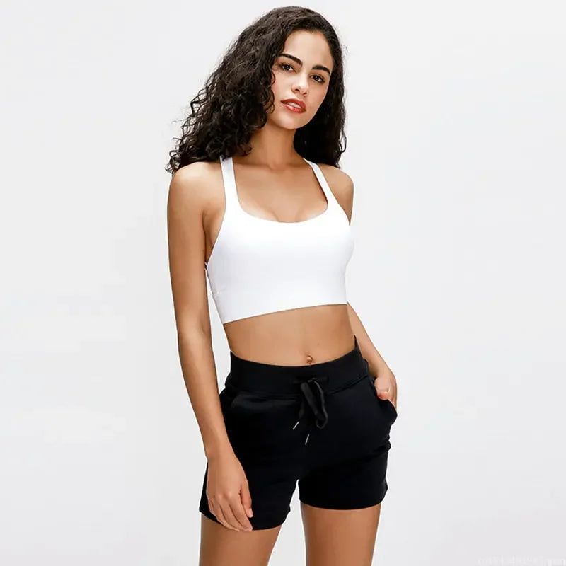 Quick Dry Cross Back Crop Running Bra