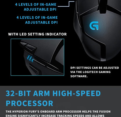6 programmable buttons, high-speed tracking technology, Logitech G402, making your gaming operations more effortless and seamles