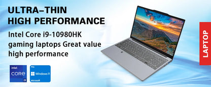 2026 Windows 11 Pro 15.6" Laptop Intel Core i9 10980HK 16GB RAM 1TB 2TB SSD Office Gamer Laptops Fingerprint UnIock Notebook PC