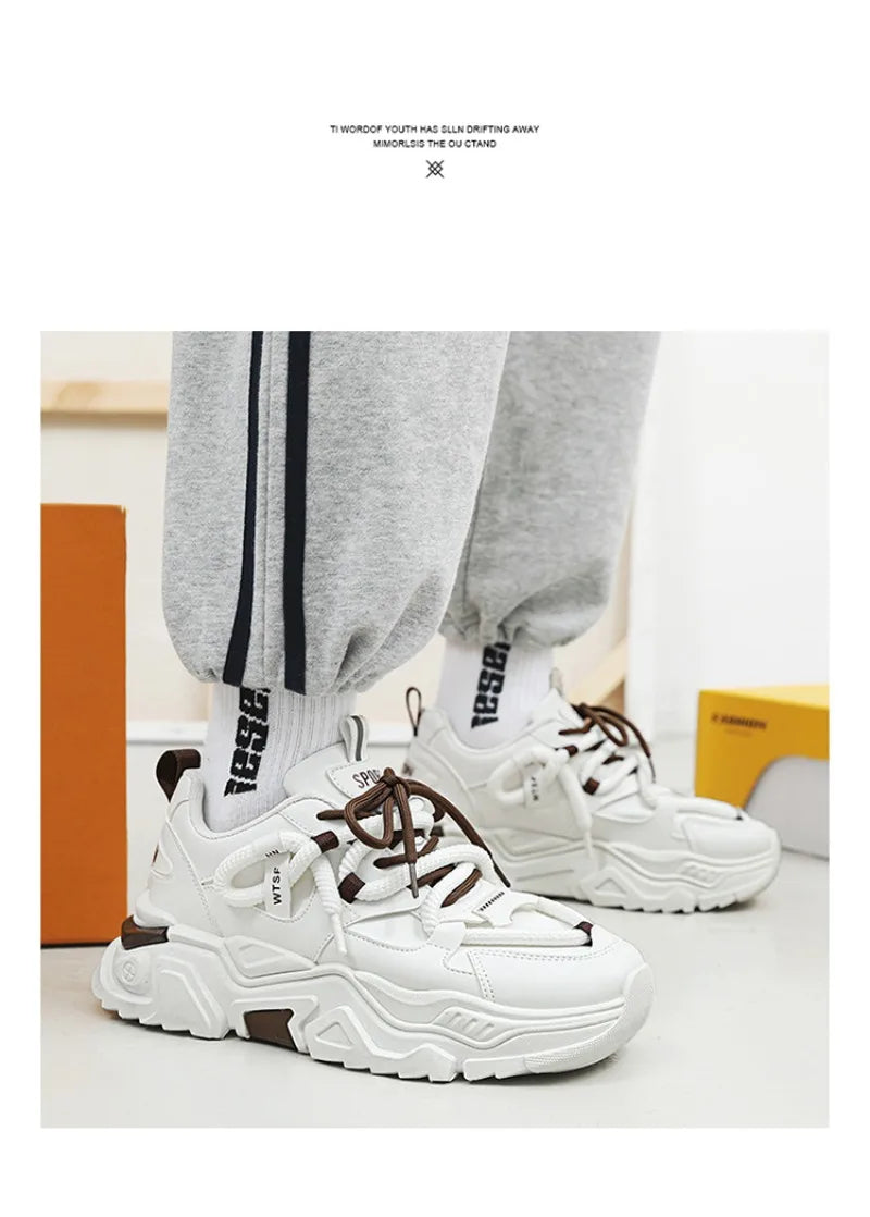 Sneakers for Mens White Platform Sneakers Fashion Versatile Board Shoes Men's Simple Niche Comfort Sports Shoes Tenis Masculino