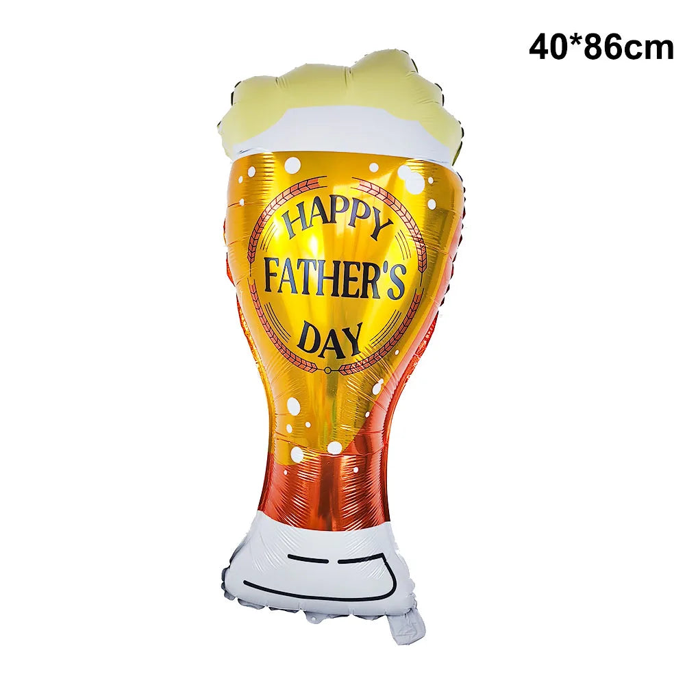 Super Dad Balloons Happy Father's Day Champagne Foil Helium Ball Champagne Beer Ballon Father's Day Gifts Supplies Globos