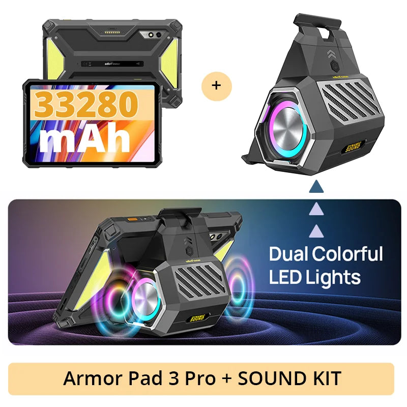 Ulefone Armor Pad 3 Pro Rugged Tablet 33280 mAh MediaTek MT8788 16GB RAM(8+8) 256GB ROM 50MP 10.36"2K Android