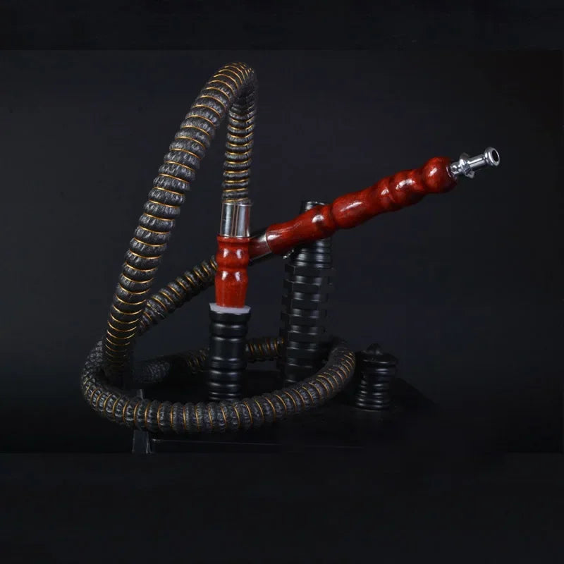 1M Leather Shisha Pipe Hookah Hose Wood Mouth Tip Shisha Pipe Hookah Hose Sheesha Narguile Chicha Water Pipes Shisha Hookah Hose