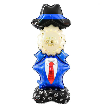 Self Standing DAD Balloons, Large Standing Fathers Day Mylar Balloons for Happy Fathers Day Decorations Birthday Dad Decorations