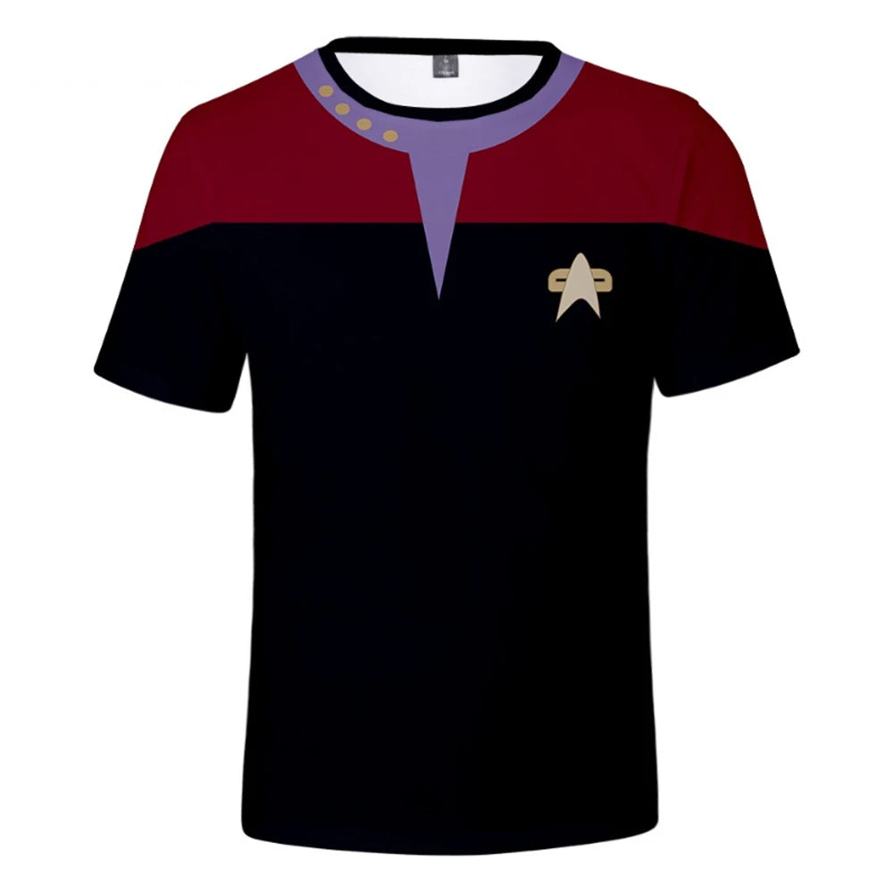Summer fashion and creative interstellar fans 3D printing simple and personalized casual short sleeves