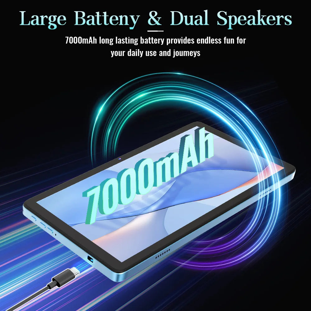 New 10.1 Inch Android 15 Tablet PC 12GB RAM 512GB ROM WiFi Bluetooth 7000mAh Battery HD Touch Screen With Free BT Keyboard CASE
