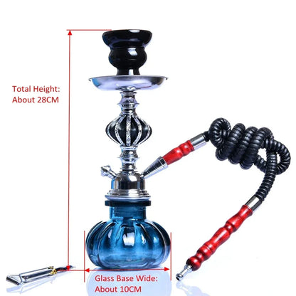 Glass Hookah Shisha Pipe Kit with Ceramic Bowl Leather Hose Charcoal Tong Water Pipe Chicha Sheesha Narguile Shisha Hookah