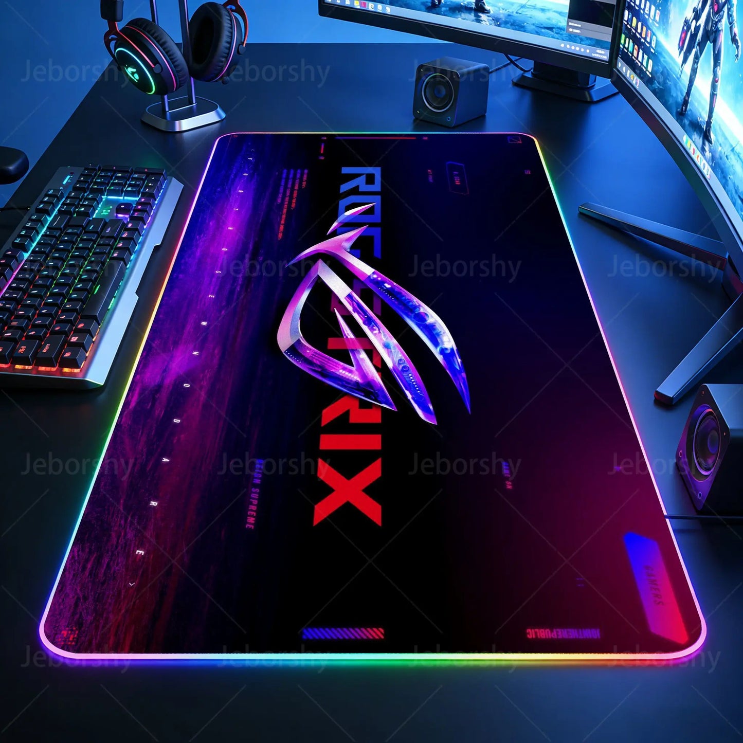 Black Mouse Pad, Gaming Mouse Pad, Anime Gaming Pad, Gaming Rug, Computer XXL Cute Mouse Pad, Large Gaming Keyboard Rug.