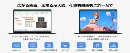 15.6 "Thin & Portable Laptop Computer Intel Celeron N4000 12GB RAM 256GB SSD FHD 1920x1080 16:9 Display For Work And Study