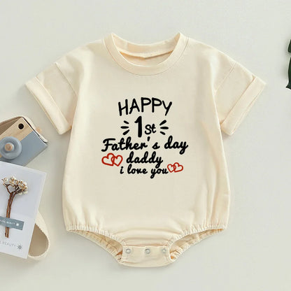 Happy Father's Day To The Best Daddy Baby Retro Bubble Romper Baby Boy Girl Fathers Day Outfits Baby Shower Gifts