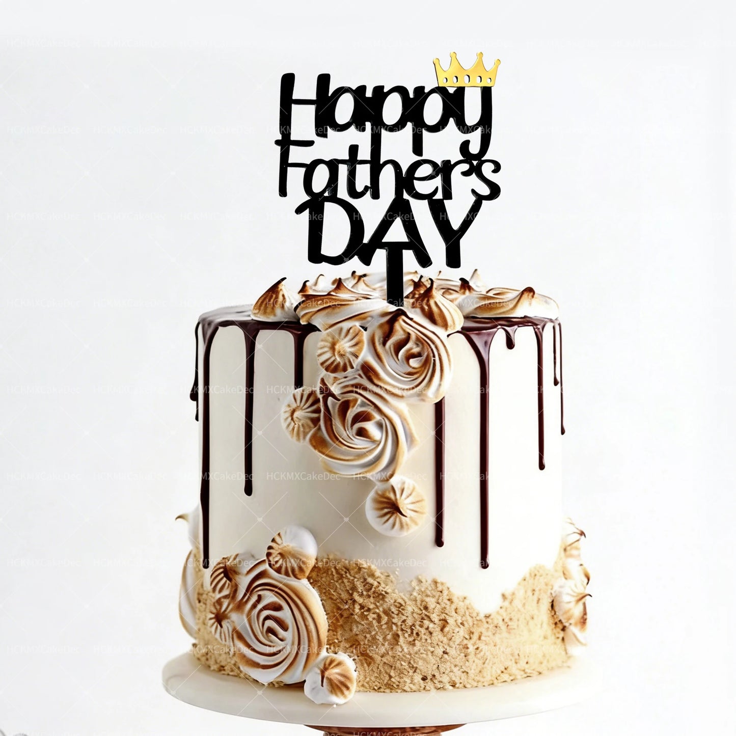 3pcs Acrylic Best Dad Ever Happy Father's Day Cake Toppers for Celebration Father's Day Dad's Birthday Party DIY Cake Decoration