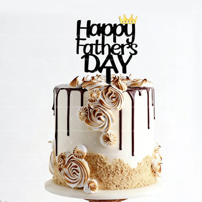 3pcs Acrylic Best Dad Ever Happy Father's Day Cake Toppers for Celebration Father's Day Dad's Birthday Party DIY Cake Decoration