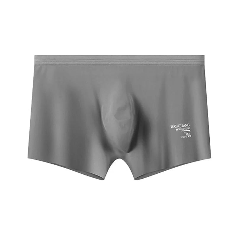 Fashion Men's Underwear Ice Silk Seamless Solid Color Ultra-thin Breathable Boxers for Male Lingerie Bikini Panties