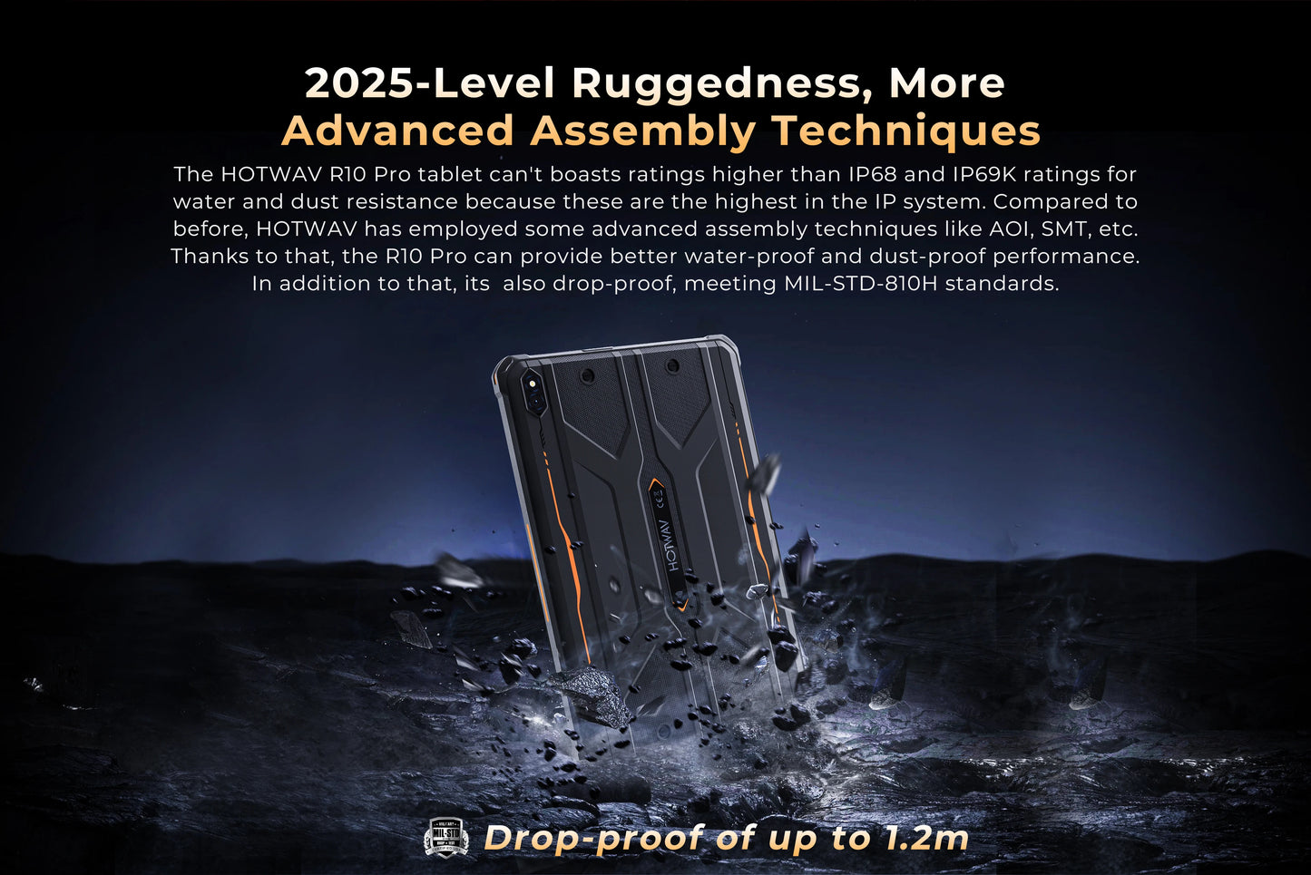 HOTWAV R10 Pro Rugged Tablet 10800mAh Massive Battery 10.1'' HD+ Display Pad Android 14 8GB 256GB 13MP 4G Global Tablet PC