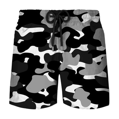 Camouflage Cosplay 3d Printed Sports Shorts For Men Outdoor Running Breathable Beach Shorts Loose Elastic Waistband Short Pants
