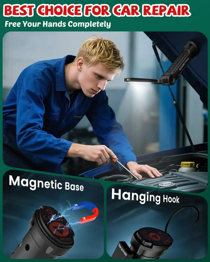 Tool Fathers Day Dad Gifts for Men Him Husband, Rechargeable LED Work Light BBQ Grill with Magnetic Base Hook, 360° Rotate.