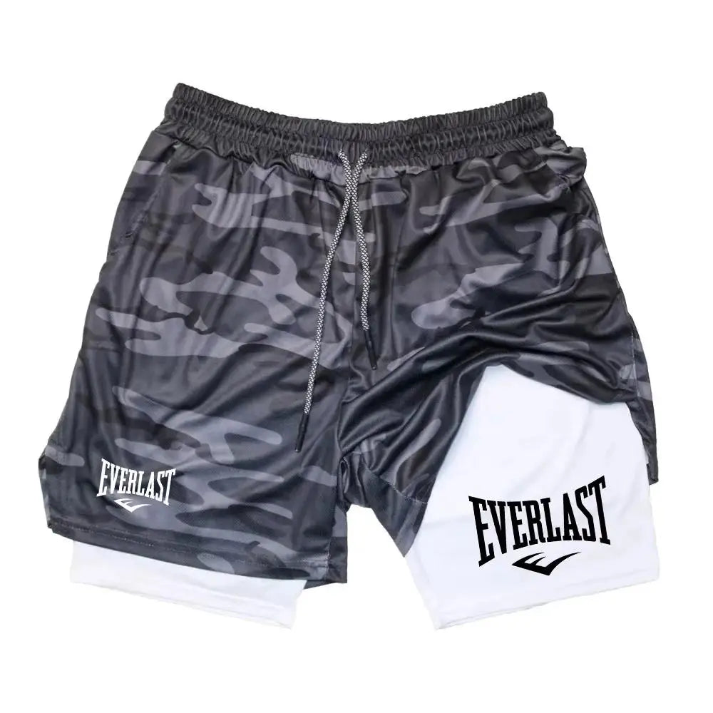 Men Running Shorts 2 In 1 Double-deck Sport Shorts Sportswear Gym Fitness Short Pants Training Jogging Bottom  ClothingMen's