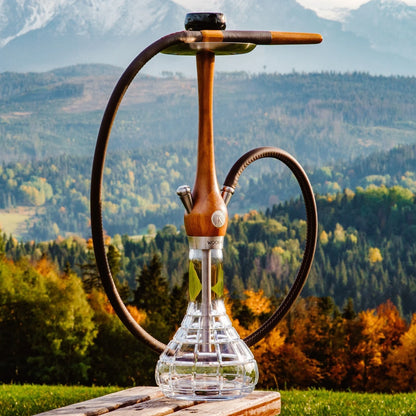 Wookah Hookah Shisha Set High Quality Wooden Large Hookah with Glass Bottle Single Pipe