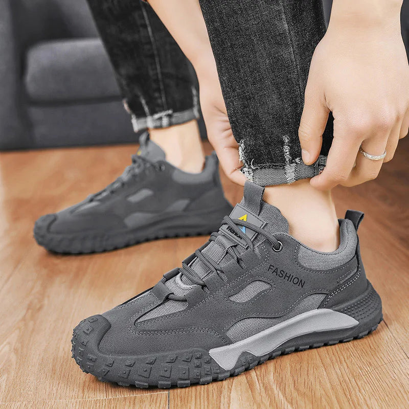 Sneakers for Men High Quality Thick Soled Work Strap Outdoor Mountaineering Anti Slip Platform Wear-resistant Casual Sport Shoes