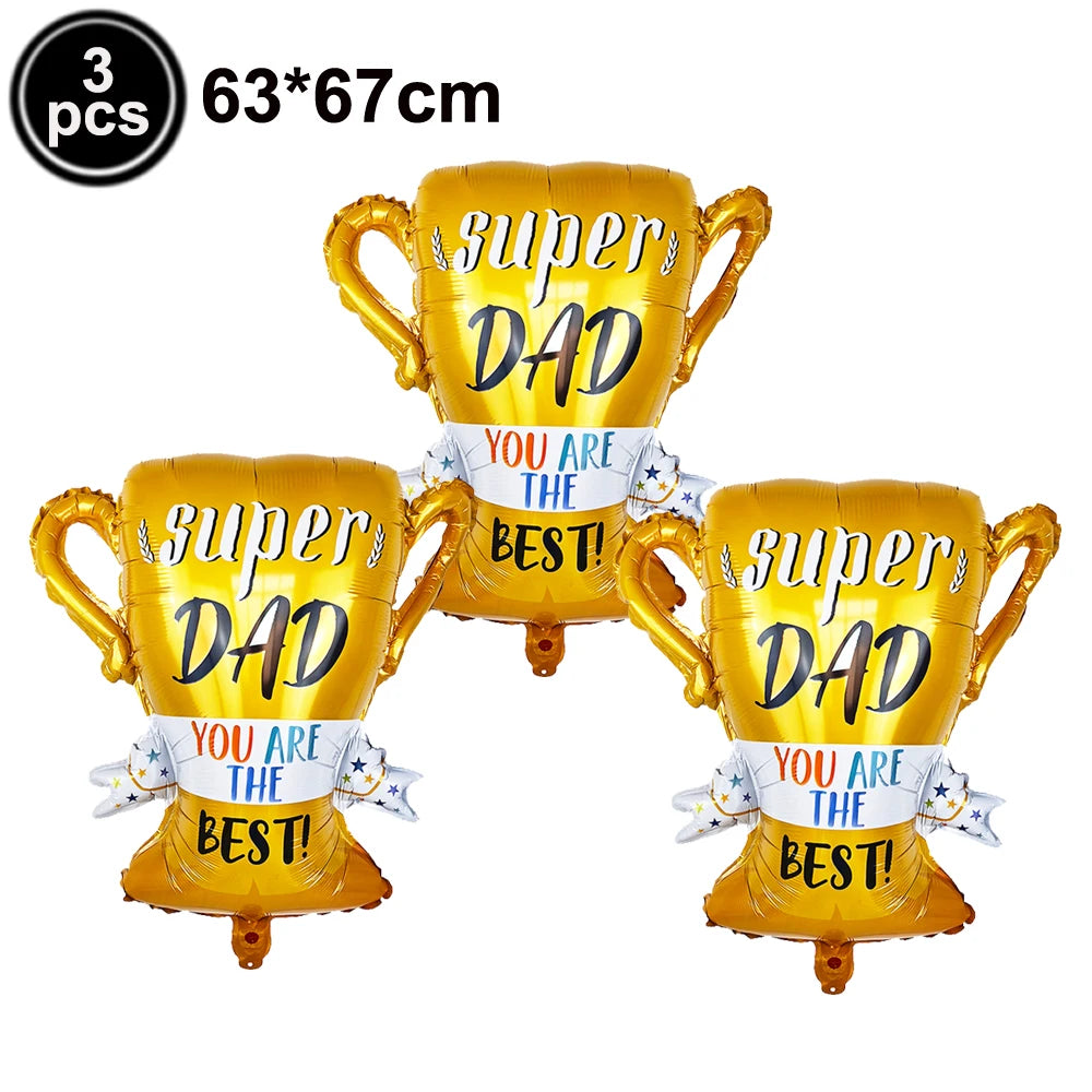 Super Dad Balloons Happy Father's Day Champagne Foil Helium Ball Champagne Beer Ballon Father's Day Gifts Supplies Globos