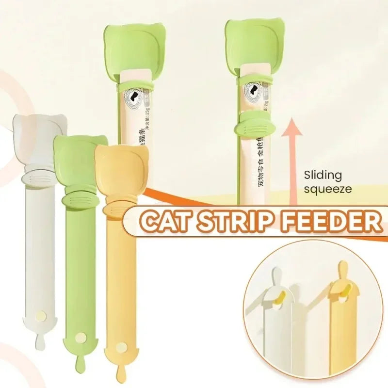 Cat Strip Feeder Spoon Long Handle Cat Food Strip Squeezer Pet Meat Mud Food Squeeze Treat Dispense Spoon For Cats Pet Supplies