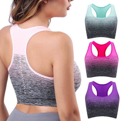 Gradient Padded Breathable Workout Sports Bra