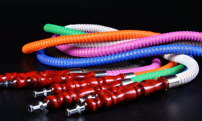 1M Leather Shisha Pipe Hookah Hose Wood Mouth Tip Shisha Pipe Hookah Hose Sheesha Narguile Chicha Water Pipes Shisha Hookah Hose