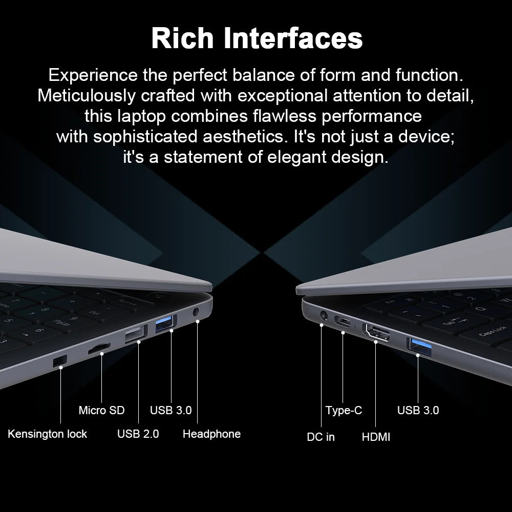 Ninkear A15 Air Laptop AMD Ryzen™ 3 3200U 16GB DDR4+512GB SSD 15.6 Inch FHD IPS Screen 180° Opening and Closing Office Notebook