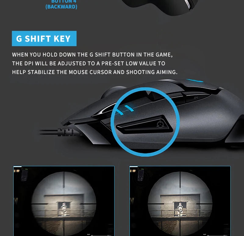 6 programmable buttons, high-speed tracking technology, Logitech G402, making your gaming operations more effortless and seamles