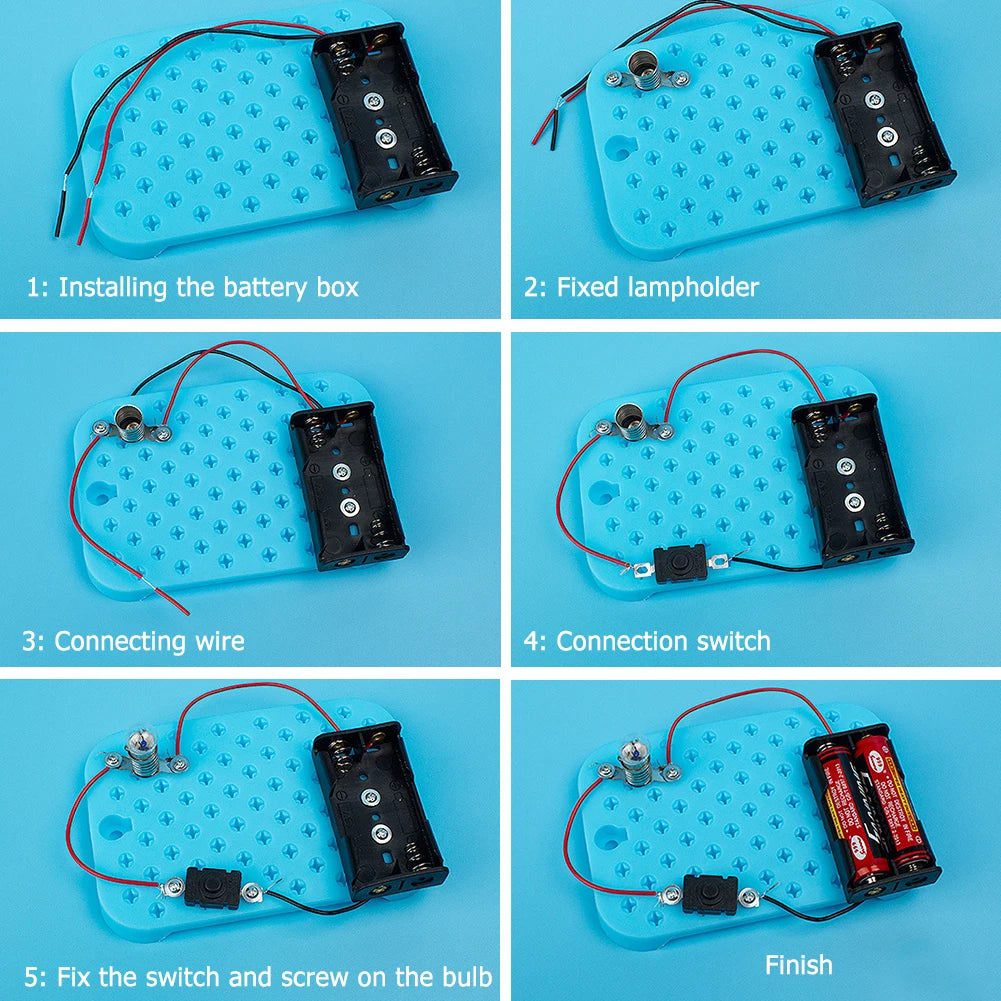Physical Science Experiments DIY Circuit Kit Excellent ABS and Electronic Components Children Educational Manual Toys