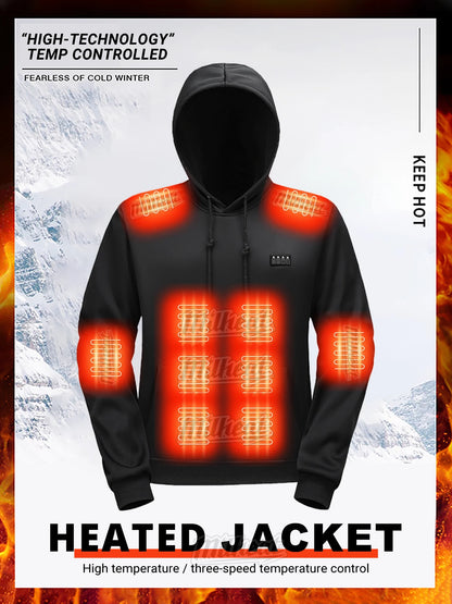 Smart Heating Jacket, 29 Heating Zones,4-Switches,3 Temperature Options, For Winter Indoor and Outdoor Activities