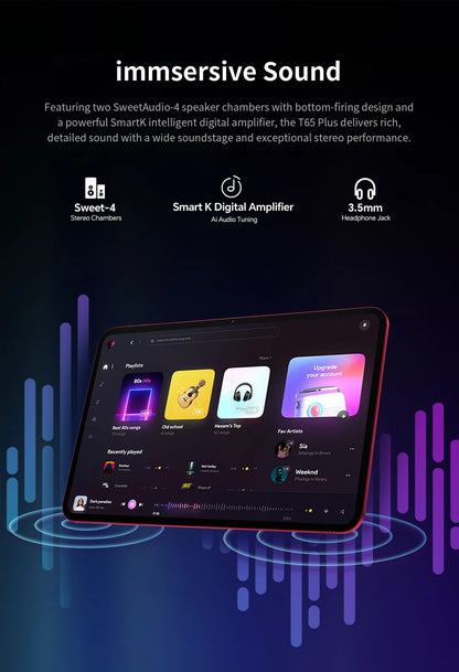 Teclast T65 Plus Android 15 Tablet 13.4" 120Hz IPS 20GB RAM(8GB+12GB) 256GB ROM 10000mAh Dual 4G TLE GPS 13MP AI Camera T65Plus